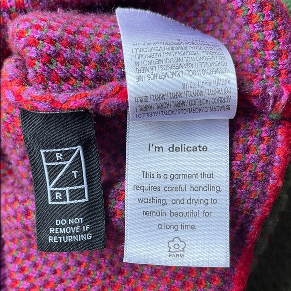 FARM Rio Women's Multicolor Abstract Knit Sweater XS - Picture 7 of 11